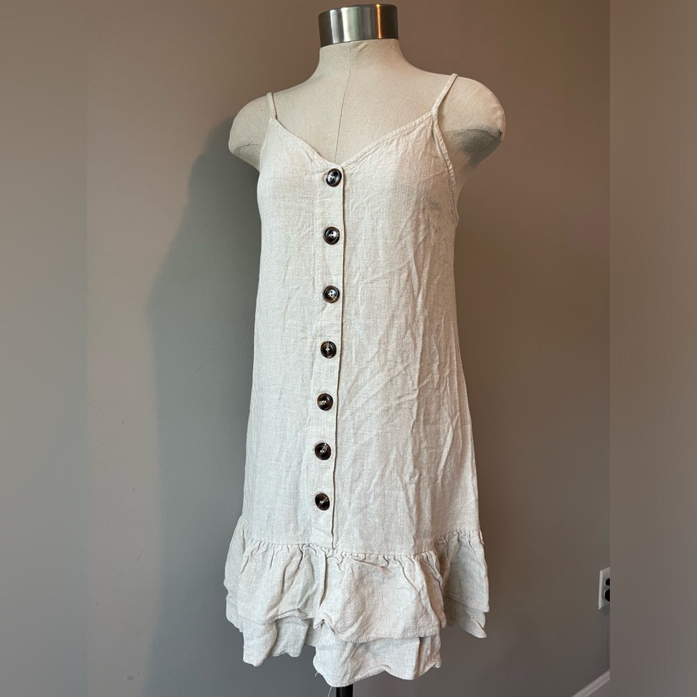 Blue Rain Elegant White Button-Down Dress
